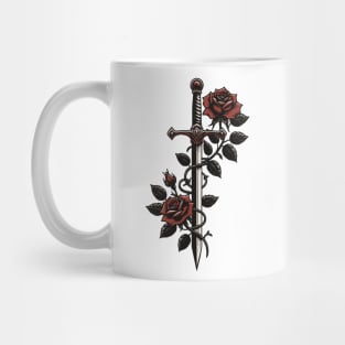 Medieval Art - Sword with roses Mug